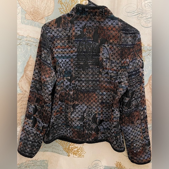 Christopher&Banks Womens Med Earth Tones Button Sport Jacket Office Floral Geo - Picture 4 of 10